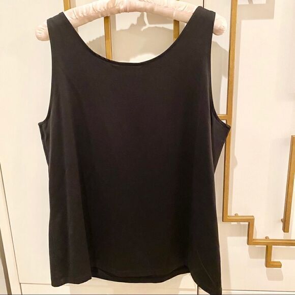Chico’s EUC Black Tank w/ Gold Bead Collar Detail - Picture 4 of 5